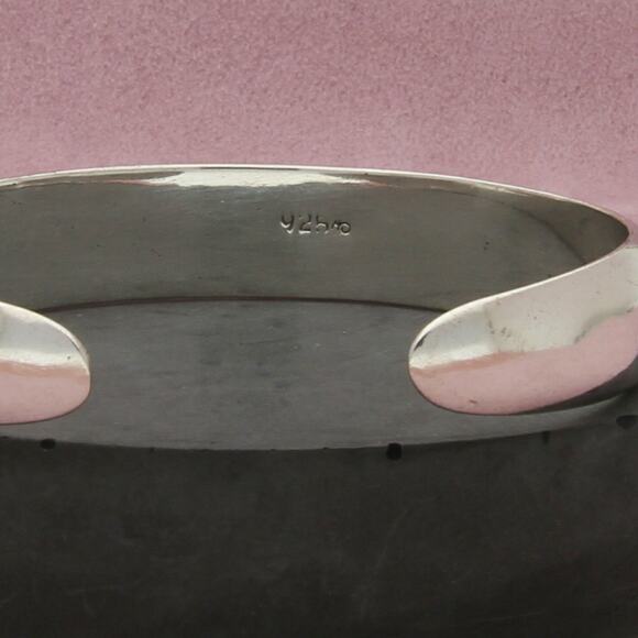 sterling silver vintage smooth cuff bracelet size 6.5in - Picture 3 of 3